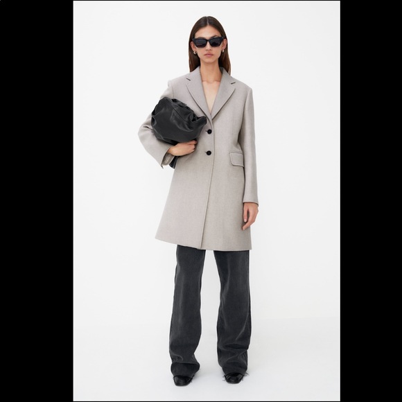 ZARA STONE MENSWEAR-STYLE COAT - SZ XS - Picture 2 of 9